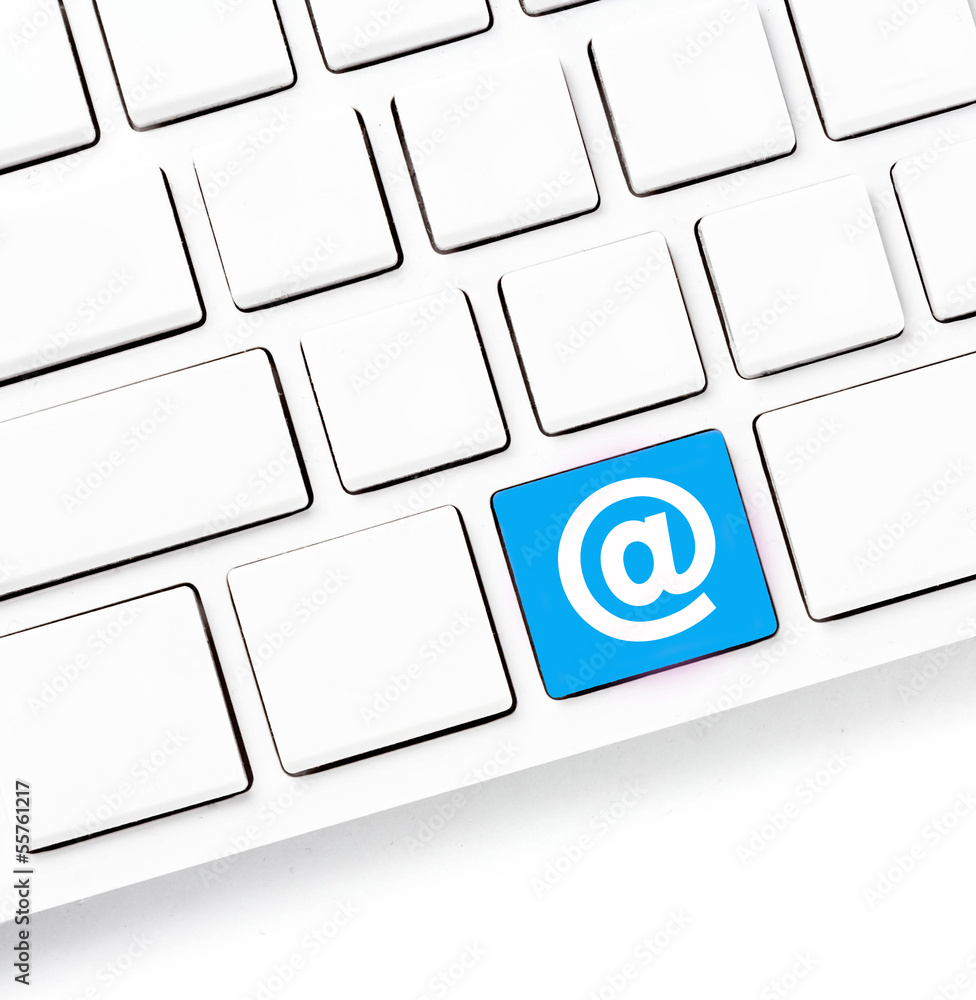Poster closeup of a computer keyboard with blank keys and a symbol, whi