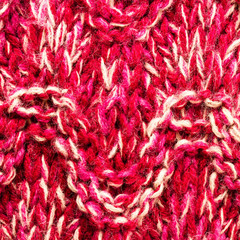 Christmas Knitting background texture red color. High resolutio