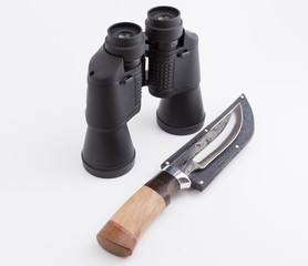 binocular and knife