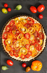 Quiche with tomato