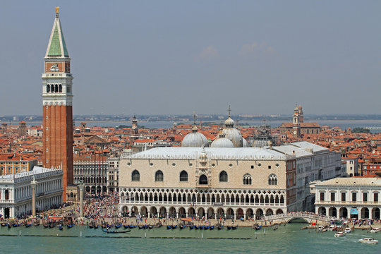 piazza san marco in Venice with the high Bell Tower 3