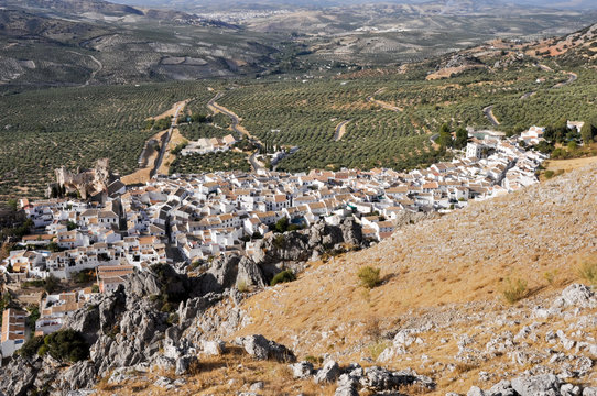 Panoramic view of the town of Zuheros, Cordoba (Spain)
