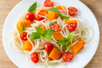 spaghetti with pumpkin