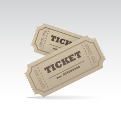 Two tickets with shadow - illustration