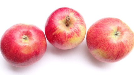red apples on a white background