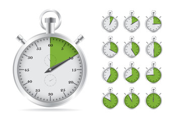 Realistic illustration of old fashioned analog stopwatch