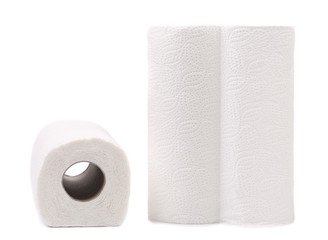 Roller towels on a white background