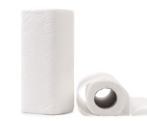 Roller towels on a white background