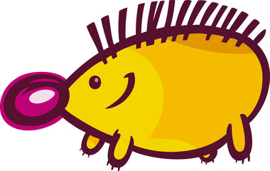 funny hedgehog cartoon illustration