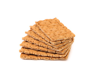 Whole grain crisp bread isolated