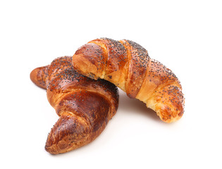 Appetizing croissants with poppy.