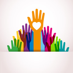 Fototapeta premium Colors hands up