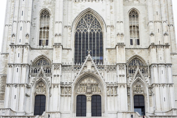 Fototapeta premium St. Michael and St. Gudula in Brussels, Belgium.
