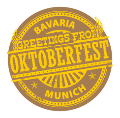 Grunge color stamp with text Greetings from Oktoberfest, Bavaria