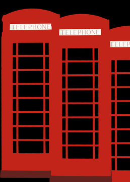 Red phone boxes.