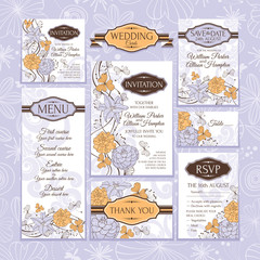 Set of wedding cards
