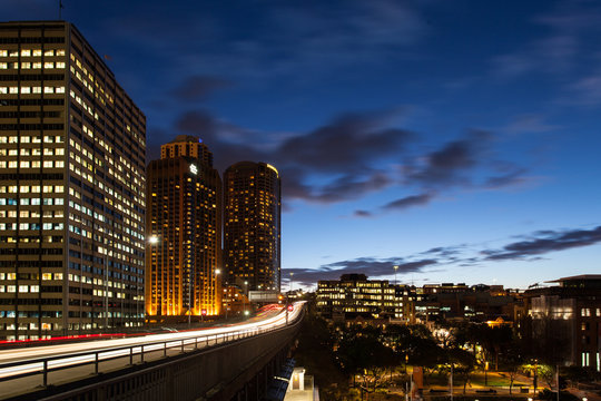 Cahill Expressway at Sunset