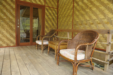 Bamboo and wicker chair Living room