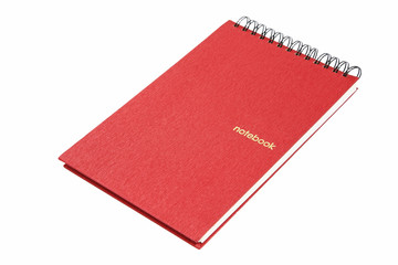 Red notebook with spiral bound