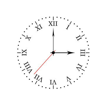 clock face with roman numbers
