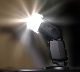 Camera flash or speedlite firing.