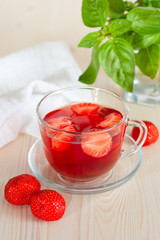 Herbal tea with strawberries