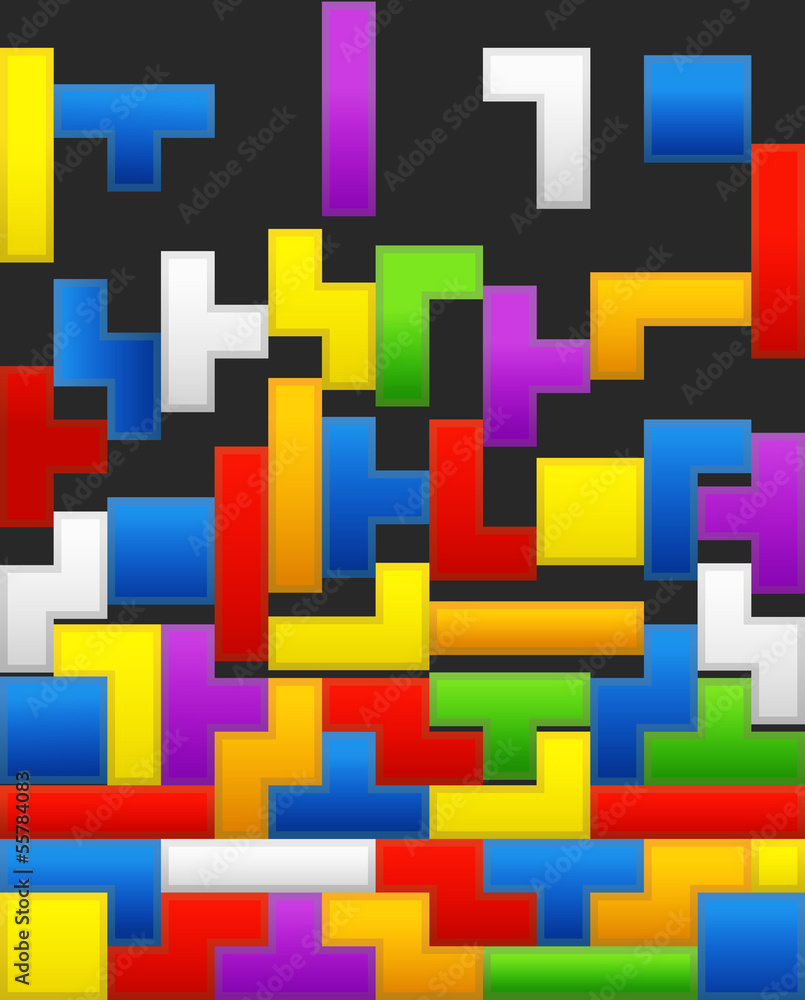 Poster falling down color blocks