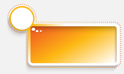 orange text frame with speech bubble
