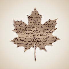 Fototapeta premium Fall season Autumn maple leaf with writings background EPS10 fil