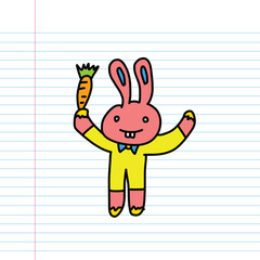 Rabbit hand drawn