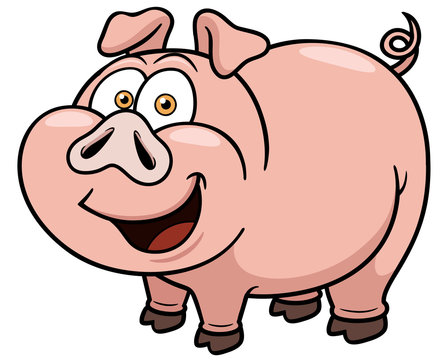 Vector illustration of cartoon pig