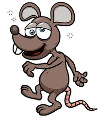 Vector illustration of cartoon rat dizzy