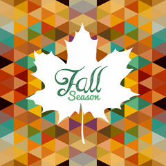 Autumn leaf text with triangles background. EPS10 file.