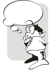 Fototapeta premium Thinking man isolated
