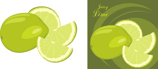 Juice lime. Icon for design