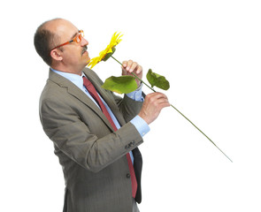 The businessman and flower