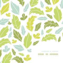 Vector leaves silhouettes corner decor pattern background with