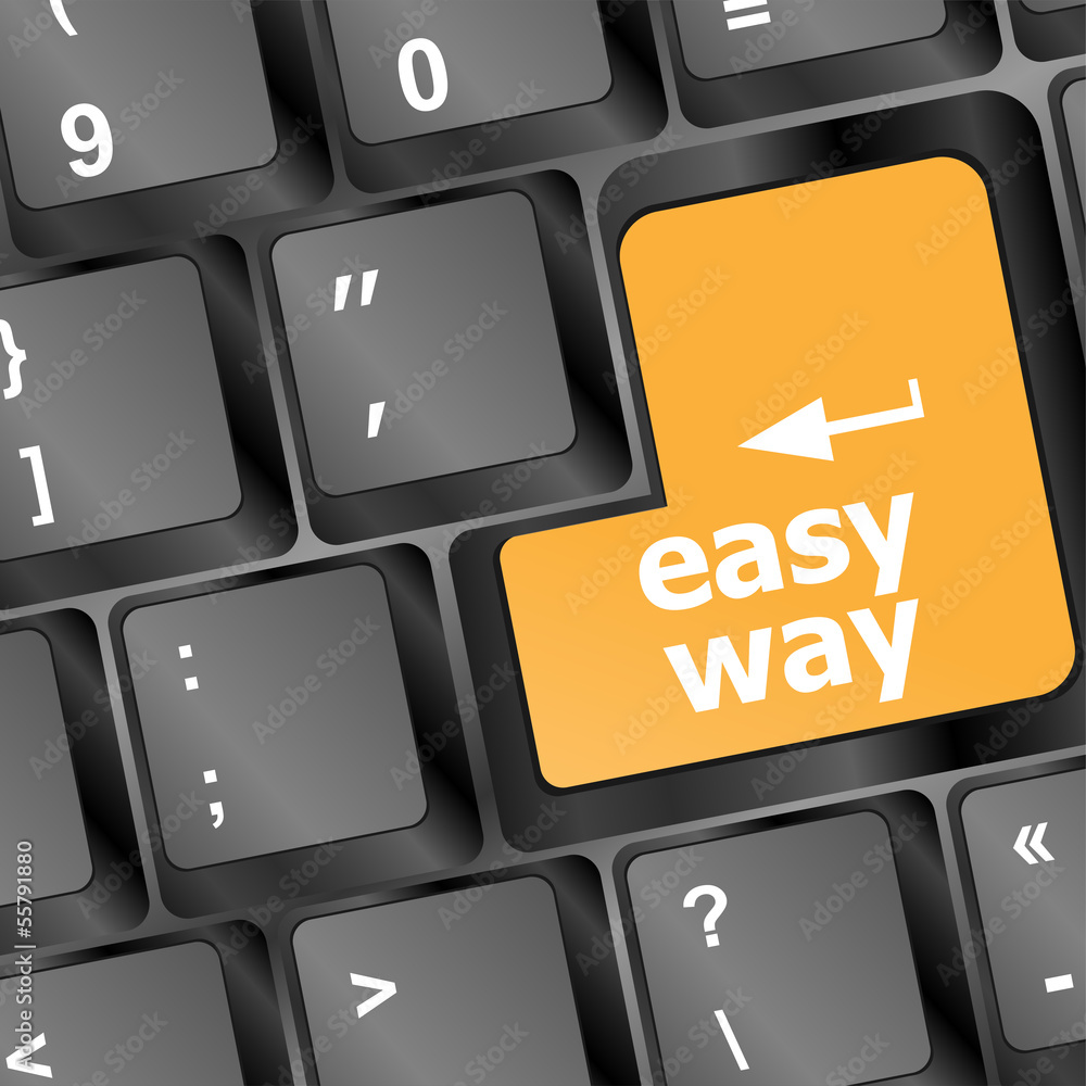 Poster easy way button on computer keyboard pc key