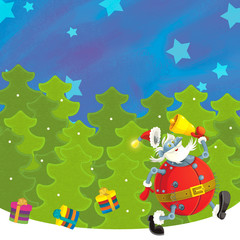 Obraz na płótnie Canvas The christmas card - illustration for the children