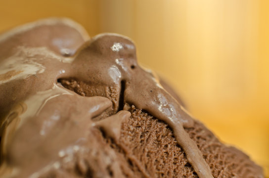 Cocoa and chocolate ice cream detailed surface
