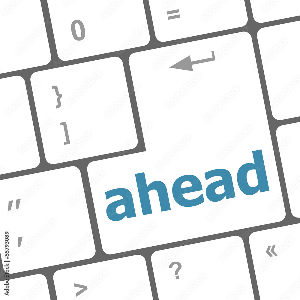 Poster changes ahead concept with key on keyboard