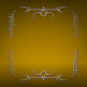 Invitation vintage card - golden design
