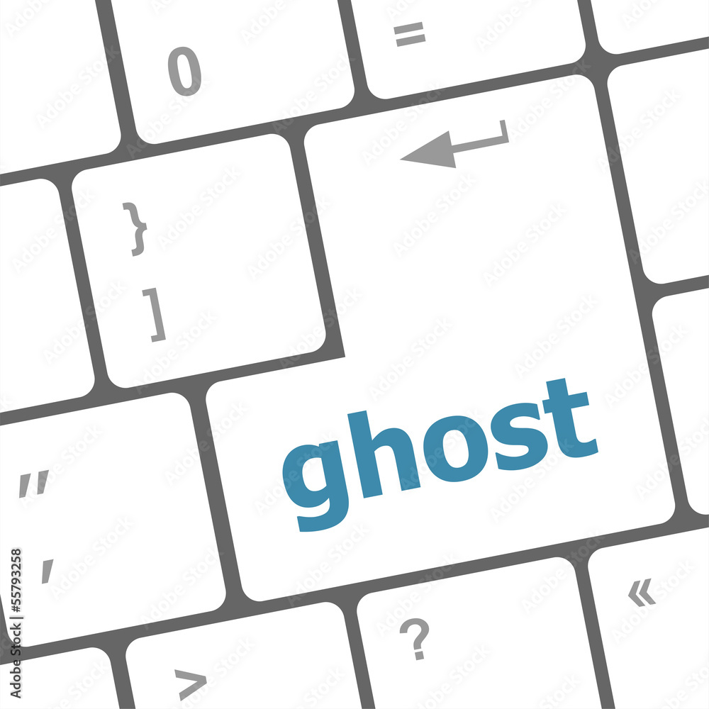 Poster ghost button on computer pc keyboard key