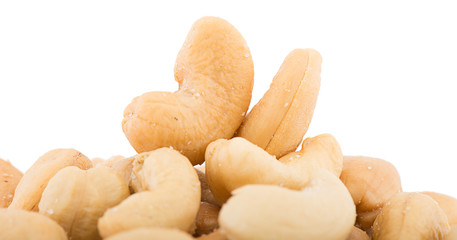 Close-up of cashew nuts with space for your text