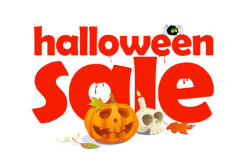 Halloween sale design written in letters of blood.