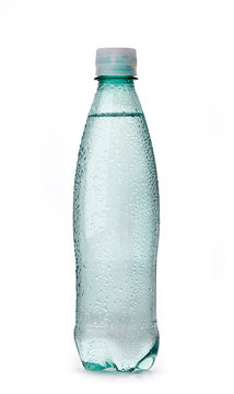 wet plastic bottle of water