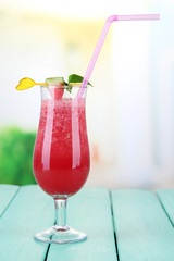Glass of fresh watermelon juice,