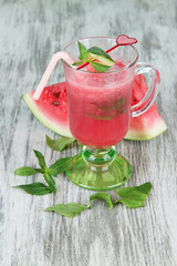 Glass of fresh watermelon juice,