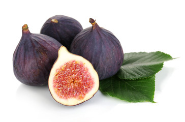 Ripe figs isolated on white