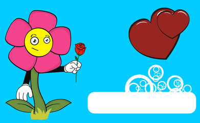 flower cartoon love heart